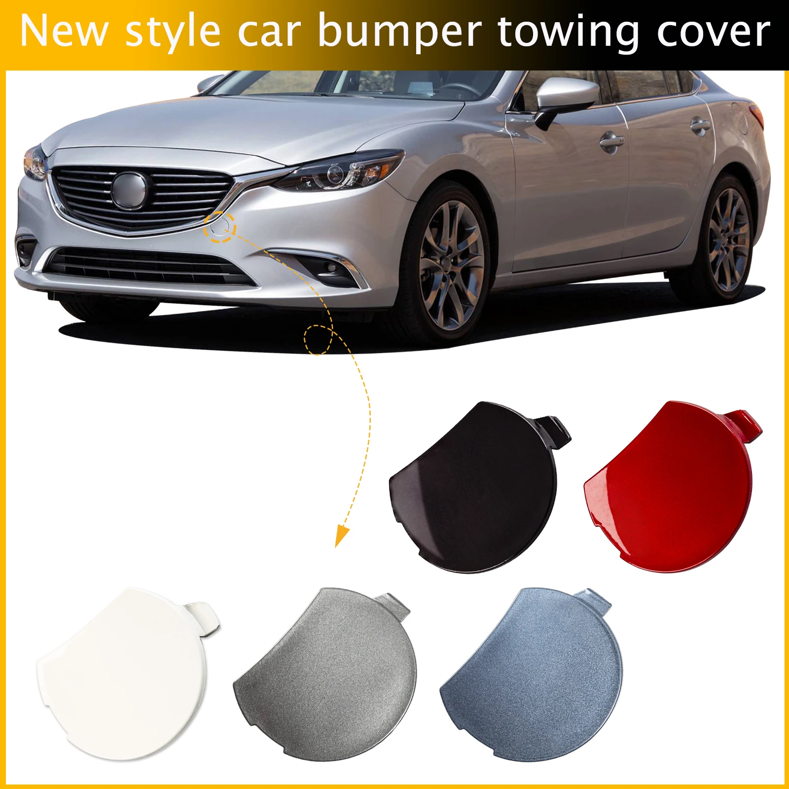 

Front Bumper Tow Hook Cover Towing Eye Cap Lid Fit For Mazda 6 Atenza 2015 2016 2017 GW2F-50-A11 GW2F50A11 Car Accessories