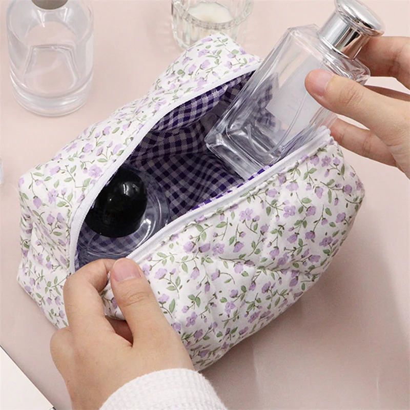 Cosmetic Bag Plush Women\'s Makeup Bag Multifunction Cosmetic Storage Bag Zipper Large Travel Make Up Toiletry Bag Washing Pouch