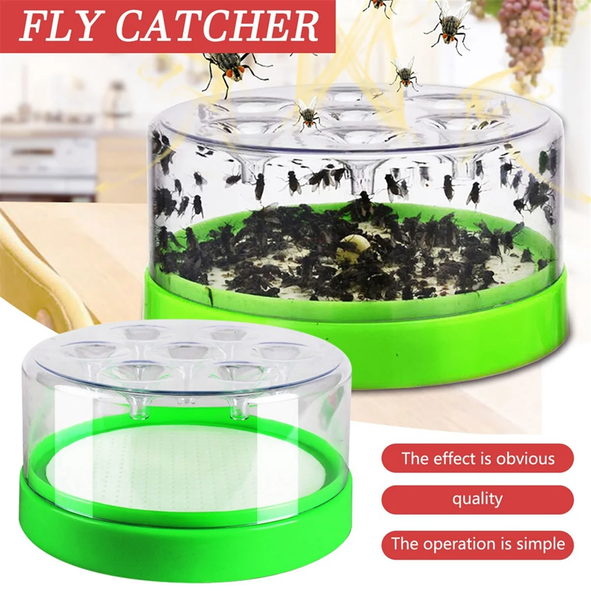 Automatic Fly Trap Flies Home Garden Restaurant Flycatcher Catch Canteen Fly Machine Indoor Fly Repellent 2Set