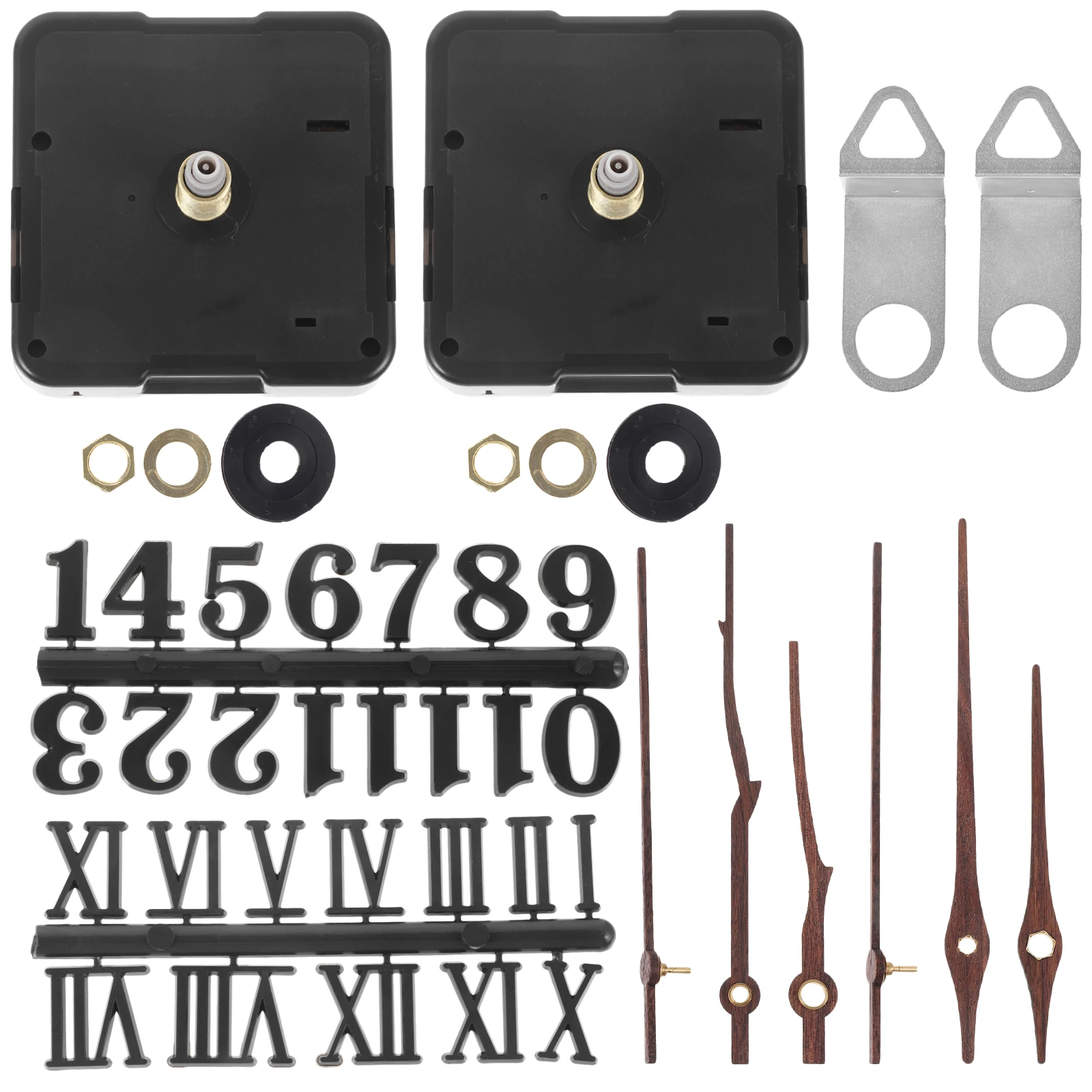 

1 set Silent Wall Clock Movement 15#5Axis 22-23 Wood Hands Numbers DIY Kit Operated Replacement Fits 12 Inch Clock Faces