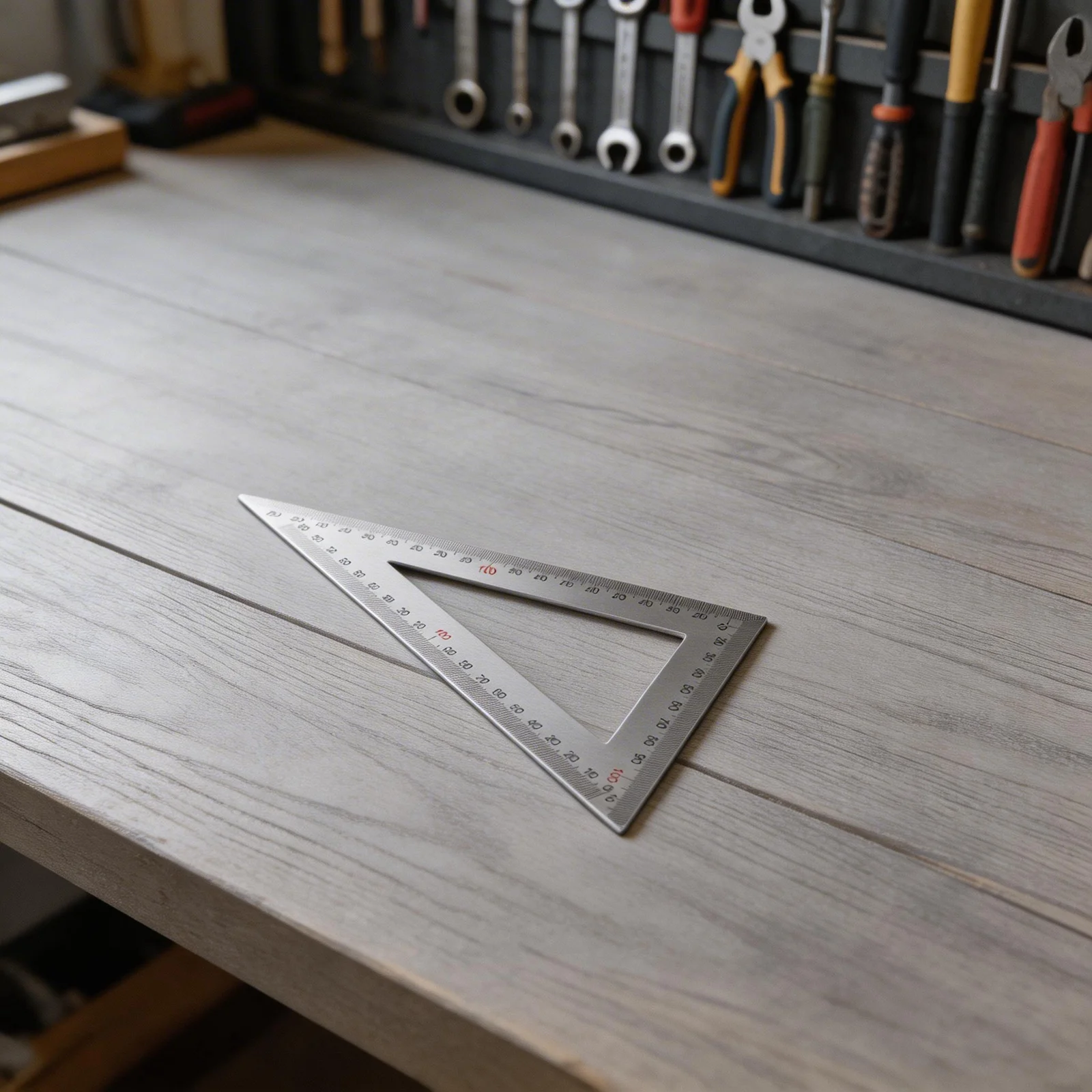 Stainless Steel Drafting Triangle with Reinforced Edges and Etched Graduations for Consistent Measurement Accuracy