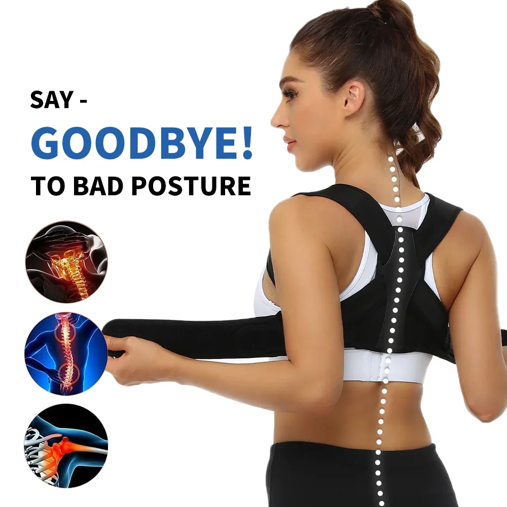 

Posture Corrector Brace Adjustable Upper Back Brace for Clavicle Support and Providing Fatigue Relax from Neck, Shoulder