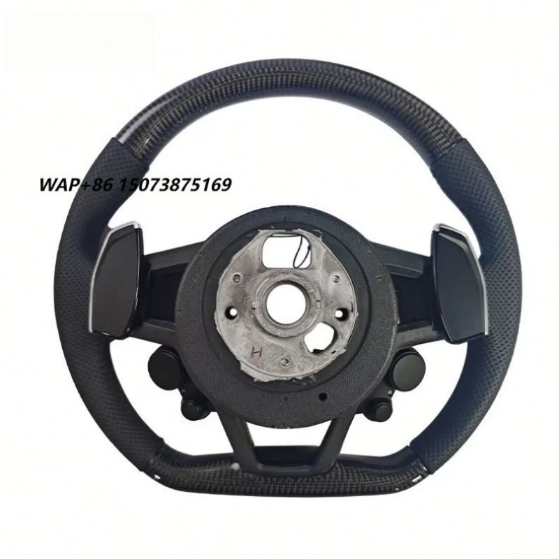 Customized Carbon Fiber and Leather Four Button Steering Wheel Modification for R8 A1 A7 Q7