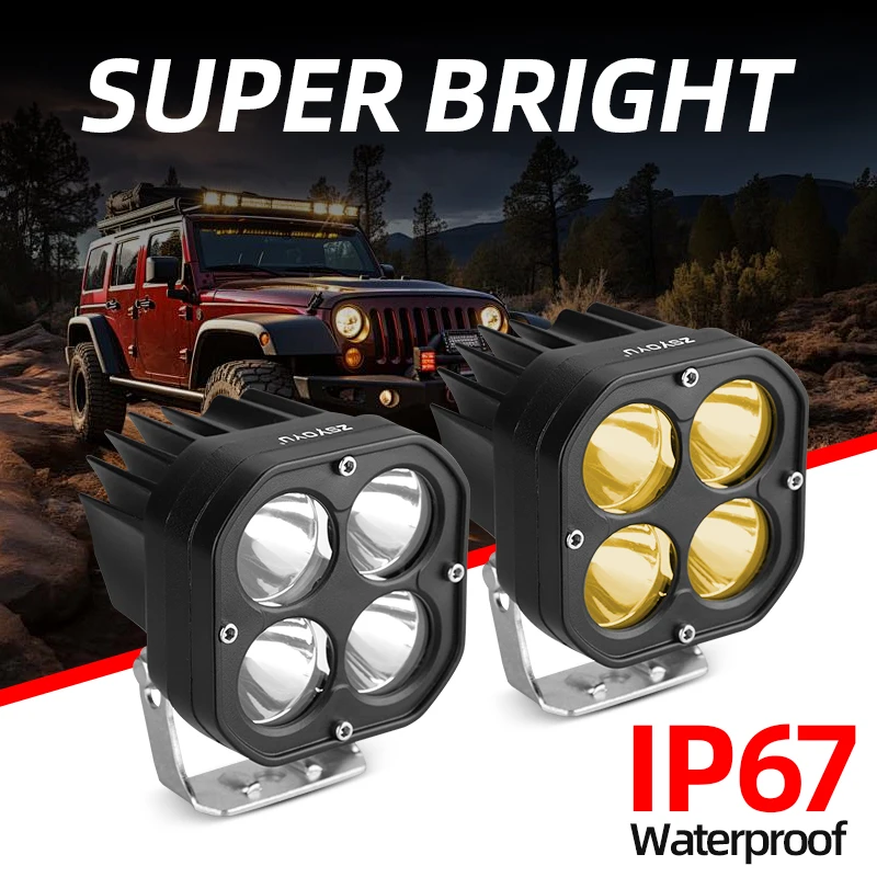 3Inch 40W Offroad Driving LED Pods Work Spotlights 12V-24V Headlights for Motorcycles Flood Led Bar Fog Light DRL for Car Truck