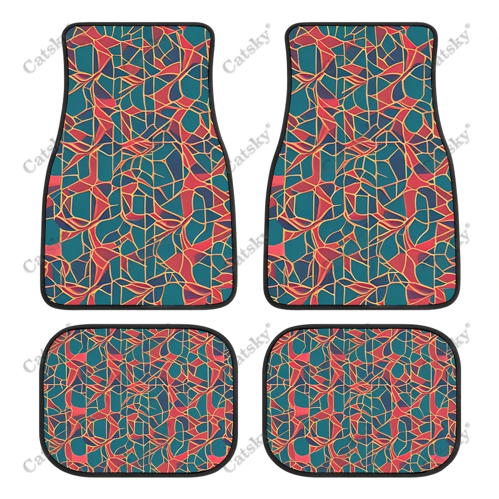 Abstract Geometric Islamic Art Auto Floor Mats Carpet, Customized Car Floor Mats All Weather Automotive Floor Pad for Stylish