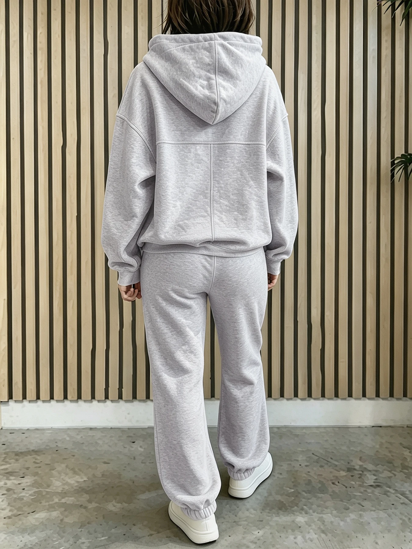 Women 2 Piece Outfit Oversized Hooded Sweatshirt & Drawstring Jogger Pants Casual Loose Tracksuit Matching Set