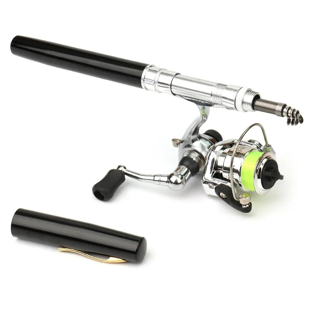 

Pocket Collapsible Fishing Rod Reel Combo Mini Pen Fishing Rod Kit Telescopic Fishing Rod Spinning Reel Combo Kit