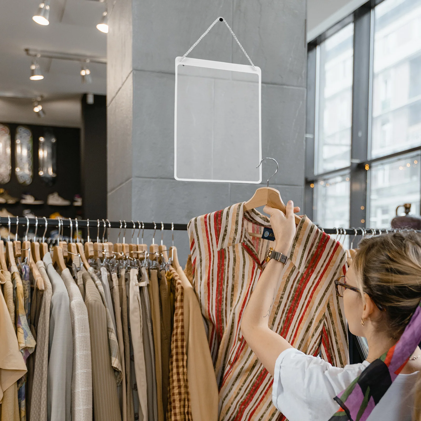 

Clear Hanging A4 Pvc Poster For Window Wall Display Store Exhibition Supermarket Restaurant Glass Office Home Sign Hanger Mount