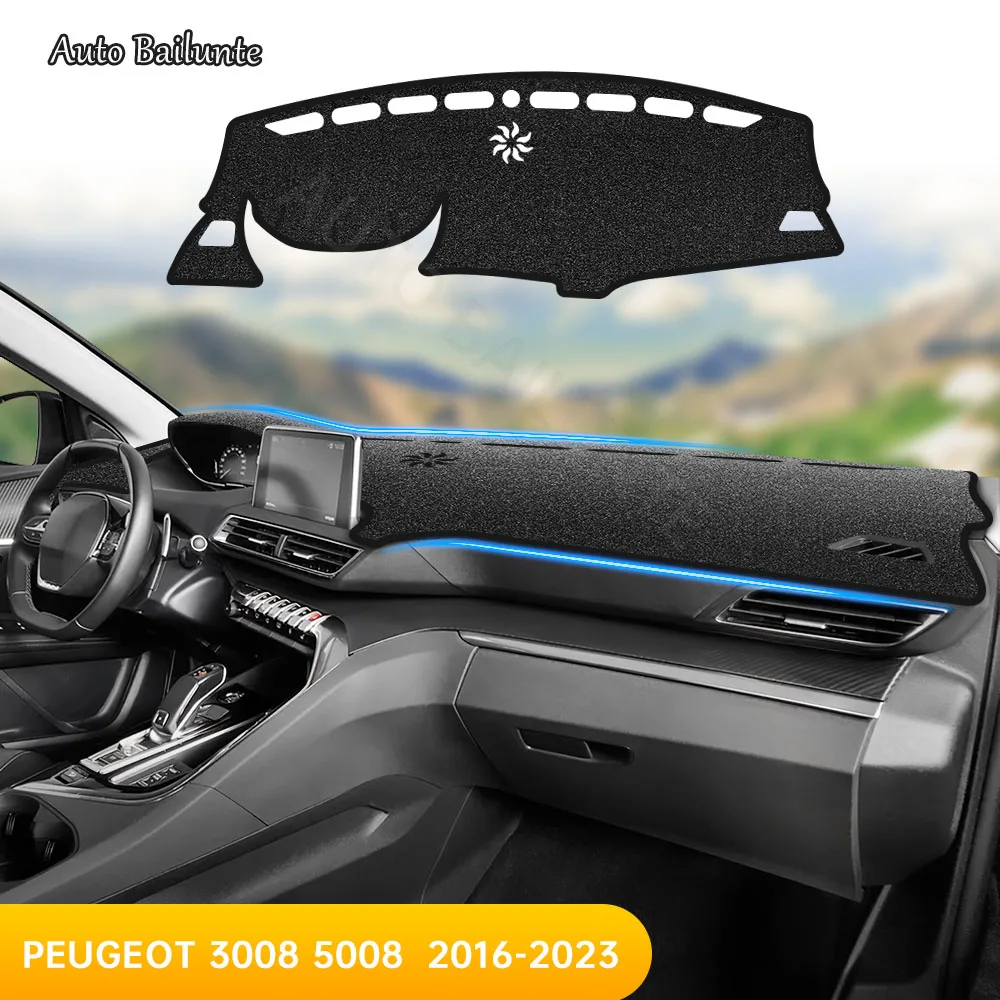 

For Peugeot 3008 5008 GT Hybrid 2016 - 2020 2021 2022 2023 Car Dashboard Cover Mat Dash Board Sun Shade Anti-UV Pad Accessories