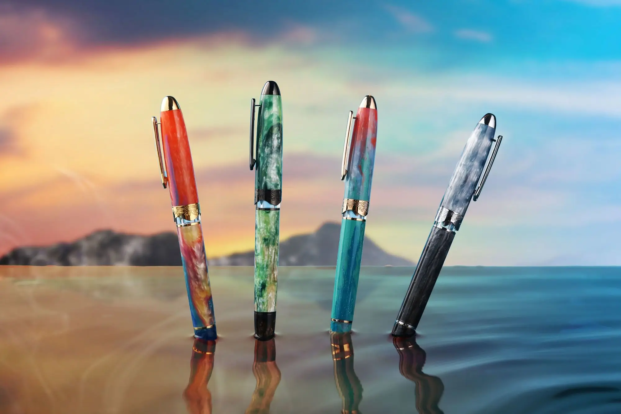 New Arrivals Nahvalur Horizon Resin Piston Ink Refilling  Fountain Pen