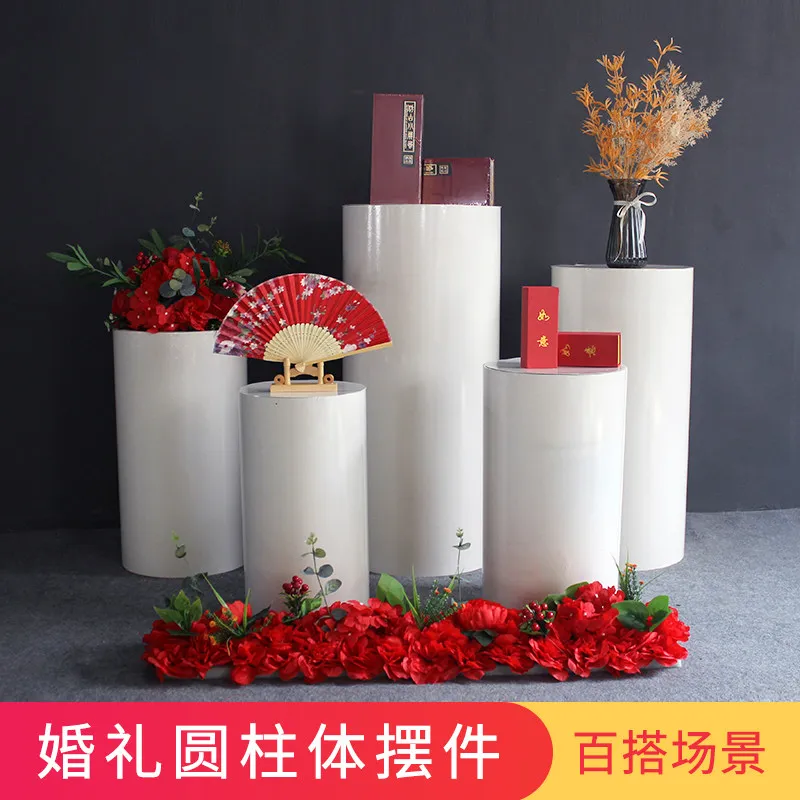 

Wedding props new ornaments wrought iron cylindrical dessert table display stand pillar engagement banquet cylinder column