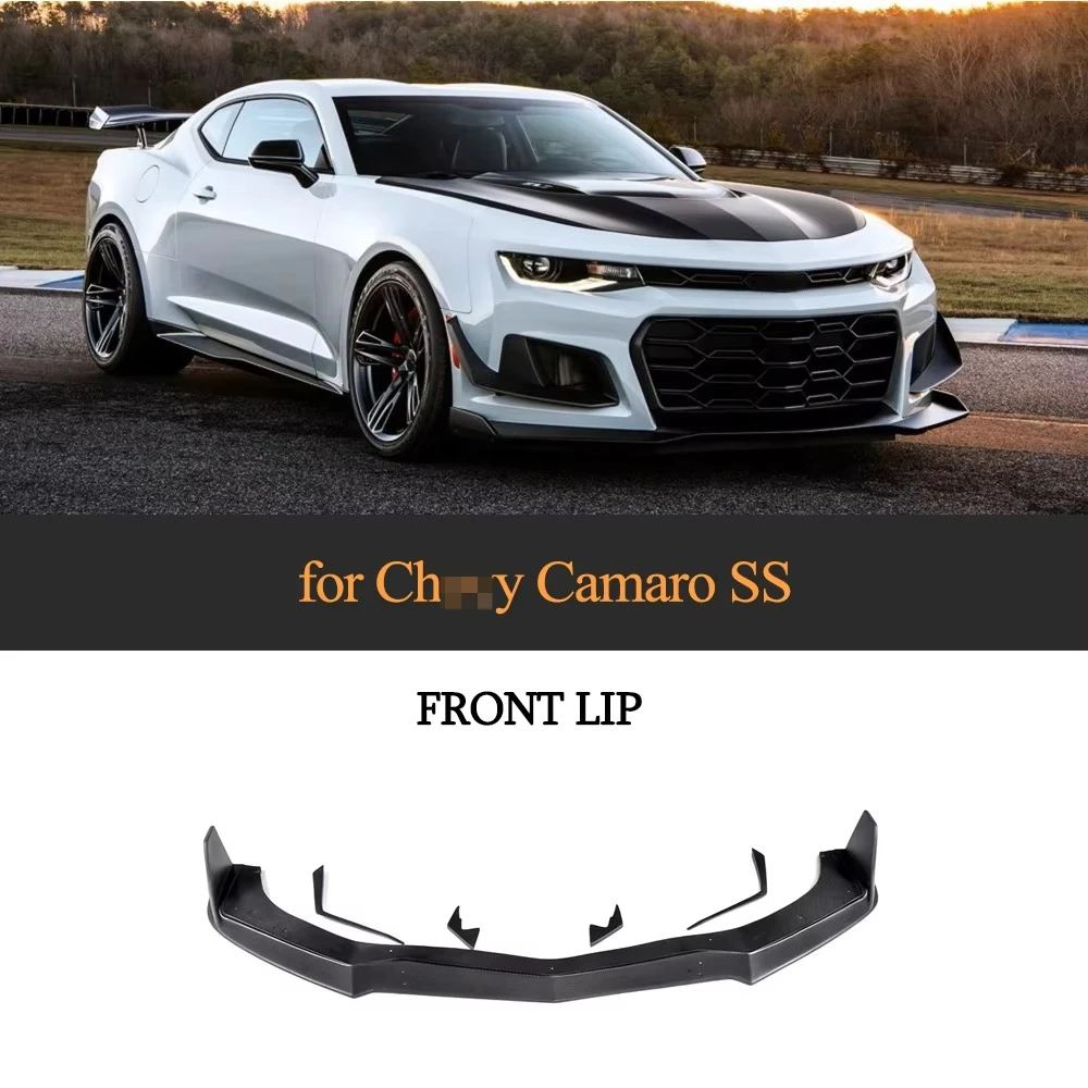 

Product Customization Carbon Fiber Front Bumper Lip Spoiler forChevy Camaro SS Style 2014-2015 Carbon Black