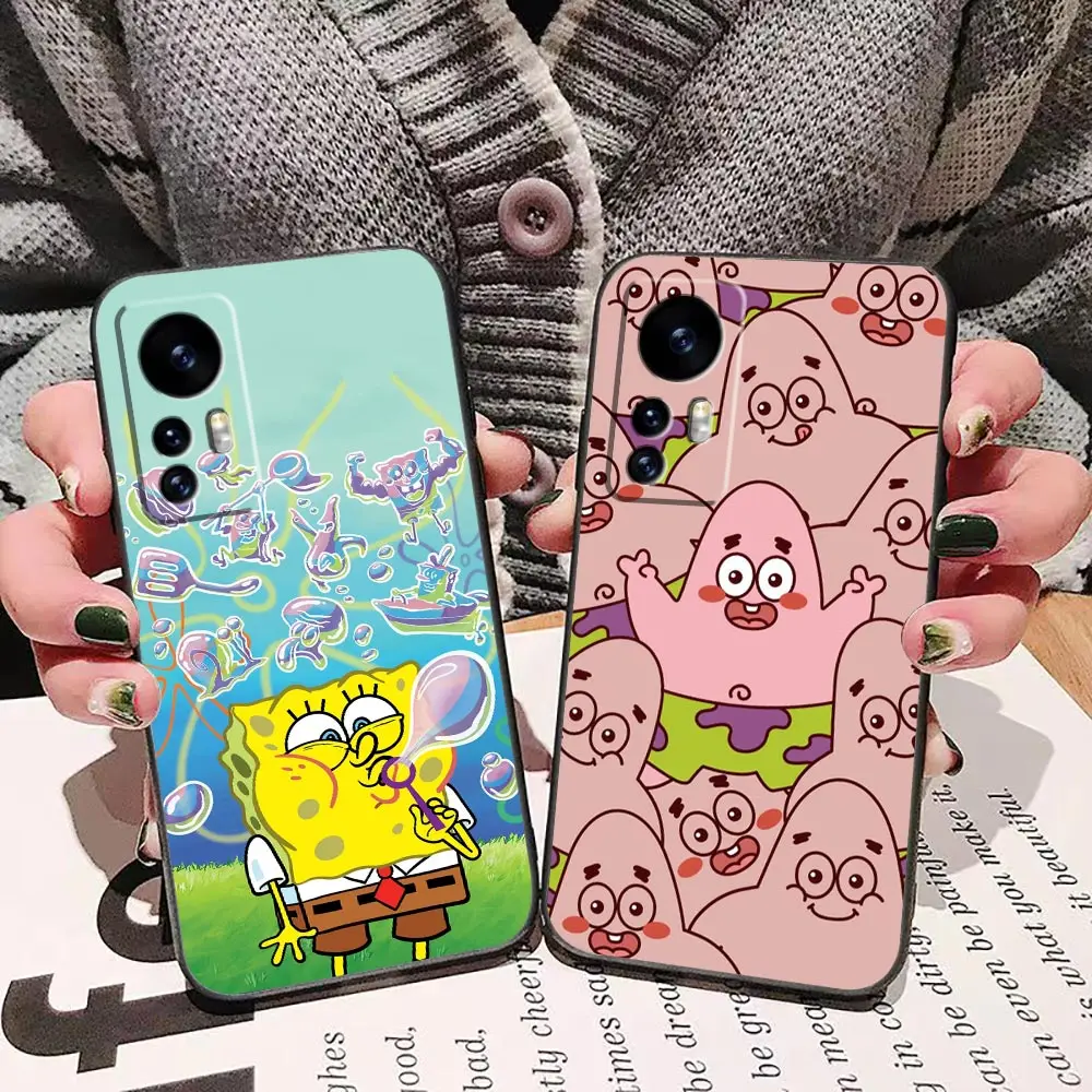 S-SpongeBob P-Patrick Star Phone Case For Xiaomi Mi 13 12 12X 12T 11 11T 10 9 8 Pro Lite Plus Case Funda Coque Shell Capa Cover