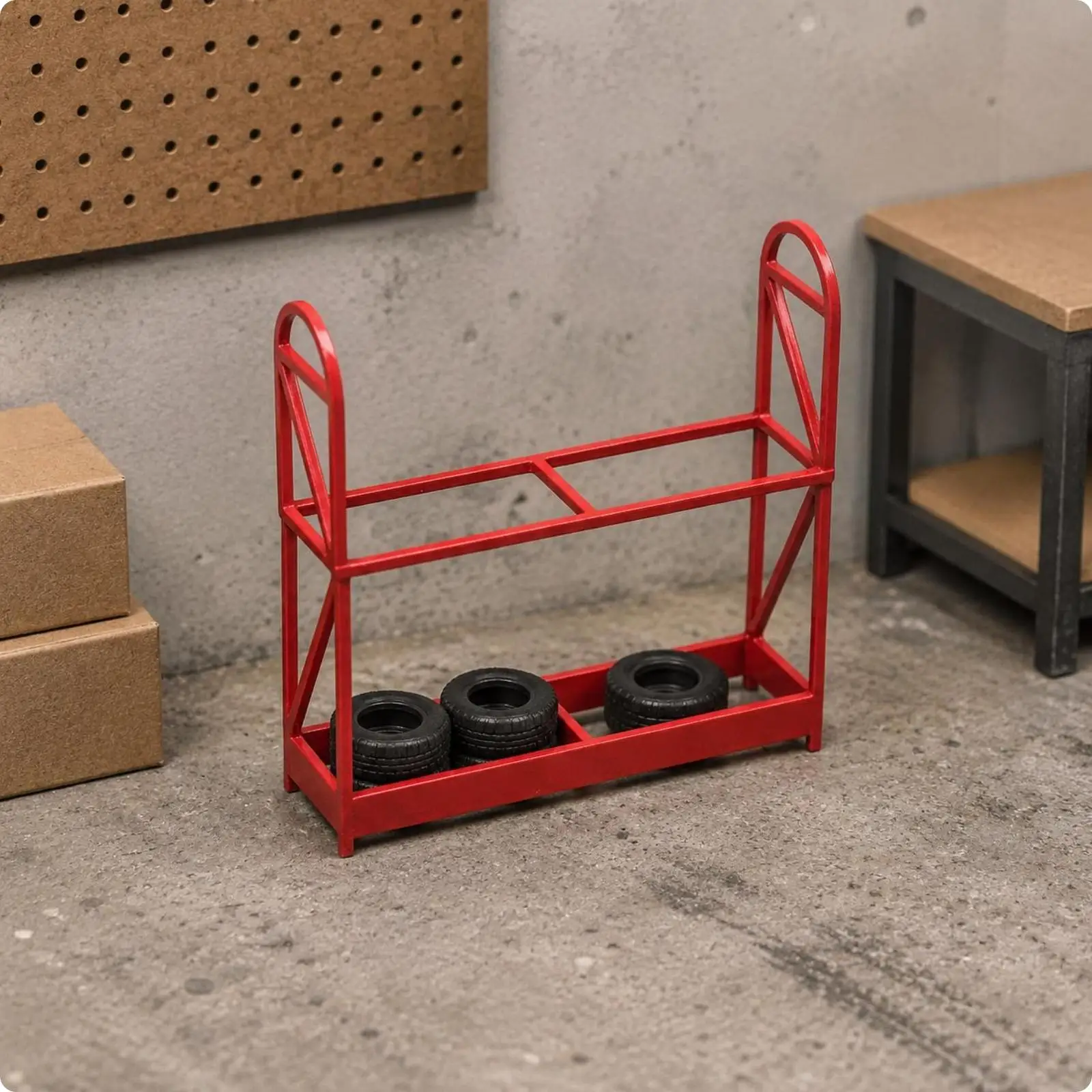 Realistic Miniature Car Stand Garage Model Wheel Holder for Miniature Cars Collection 1 64 Scale view 2