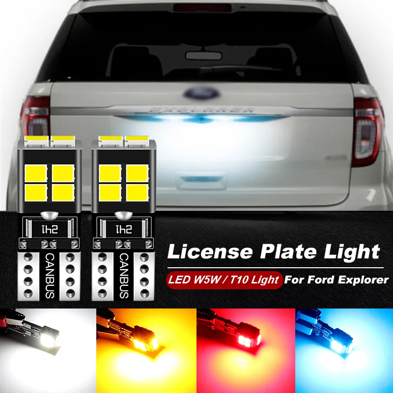 2 sztuki oświetlenia tablicy rejestracyjnej LED W5W T10 CANbus do Ford Explorer 2004-2019 2008 2009 2010 2011 2012 2013 2014 2015 2016 2017 2018