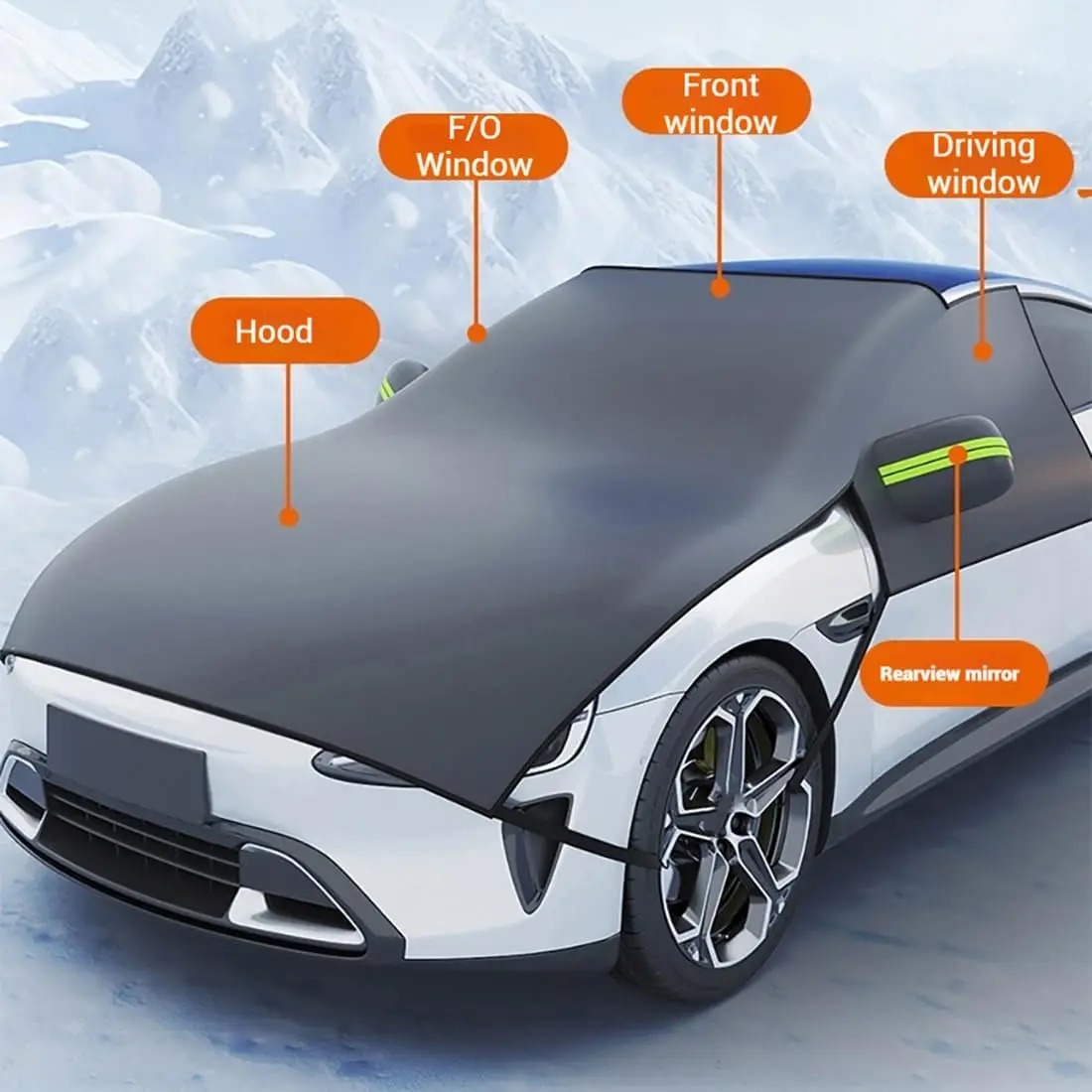 

Car Snow Cover Winter Front Windshield Snow Shield Sunshade Anti-hail Outdoor Waterproof Universal Windshield Dust Protector