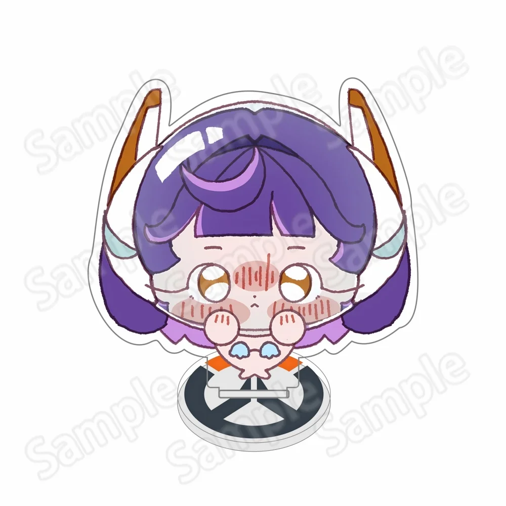 Ganme Overwatch2 New 10cm Acrylic Standee Keychain D.Va Mercy Kiriko Tracer Widowmaker Game Figure Pendant Fans Gift view 3