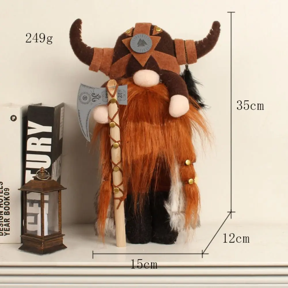 Duurzame Noordse Viking Kabouters Pop Herbruikbare Tafelblad Standbeeld Decor Viking Warrior Gnome Pop Leuke Pluche Pluche Gnome Pop