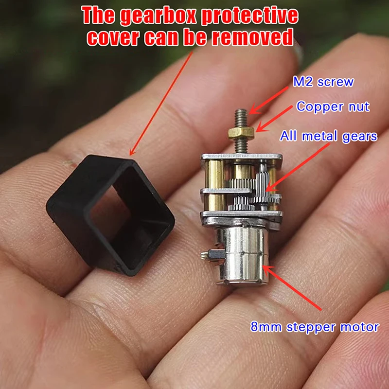 Parafuso slide 8mm motor de roda de passo mini todo metal engrenagem roda redução de engrenagem motor de passo carro robô