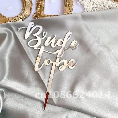 

Rose Gold New Bride To Be Acrylic Cake Topper for Bridal Shower Engaged Wedding Party Supplies Cupcake Topper Cake Decorations