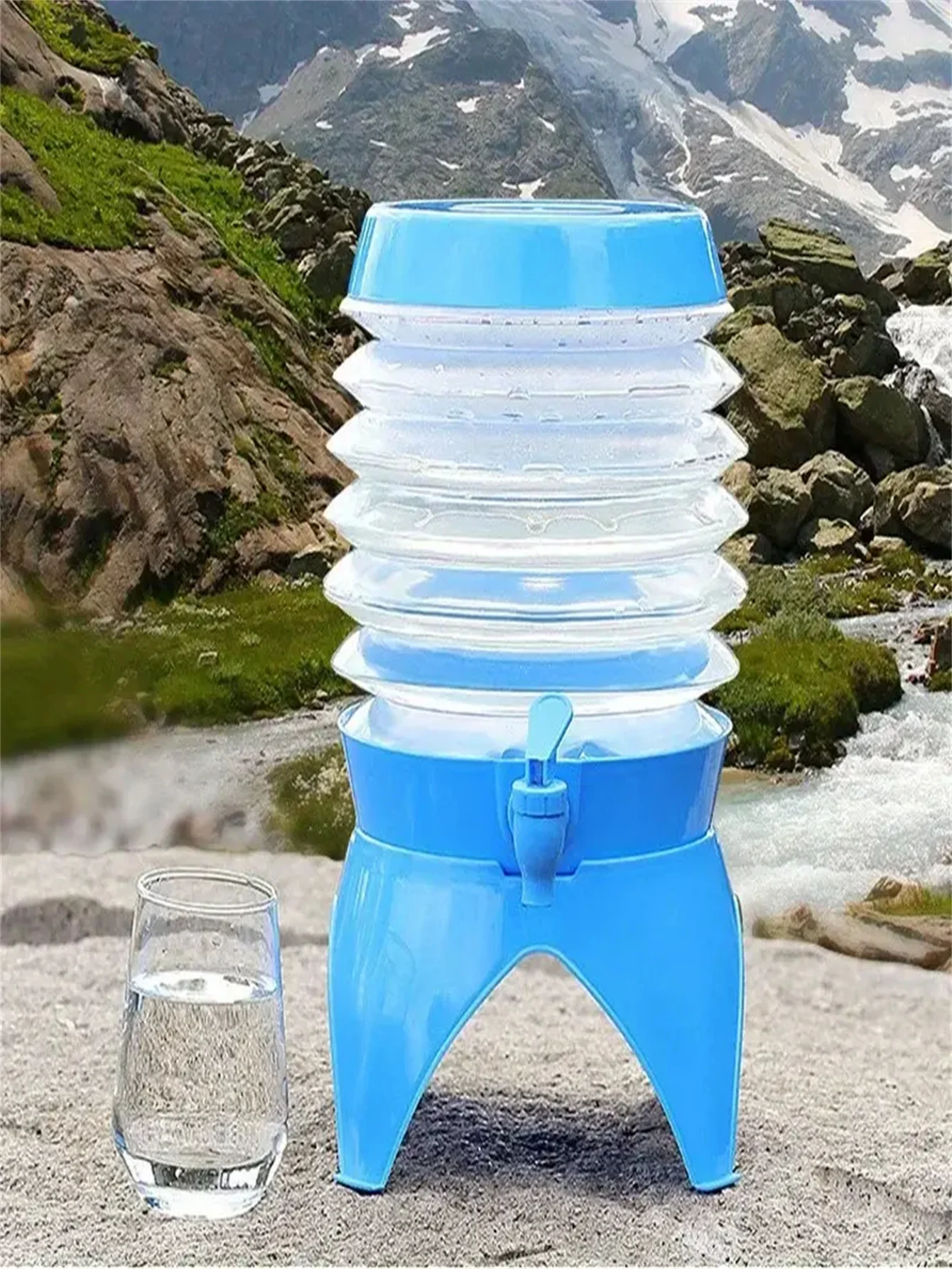 3,5 l faltbarer Wasserkocher mit Wasserhahn – tragbar und langlebig für Camping, Reisen, Bier, Saftaufbewahrung