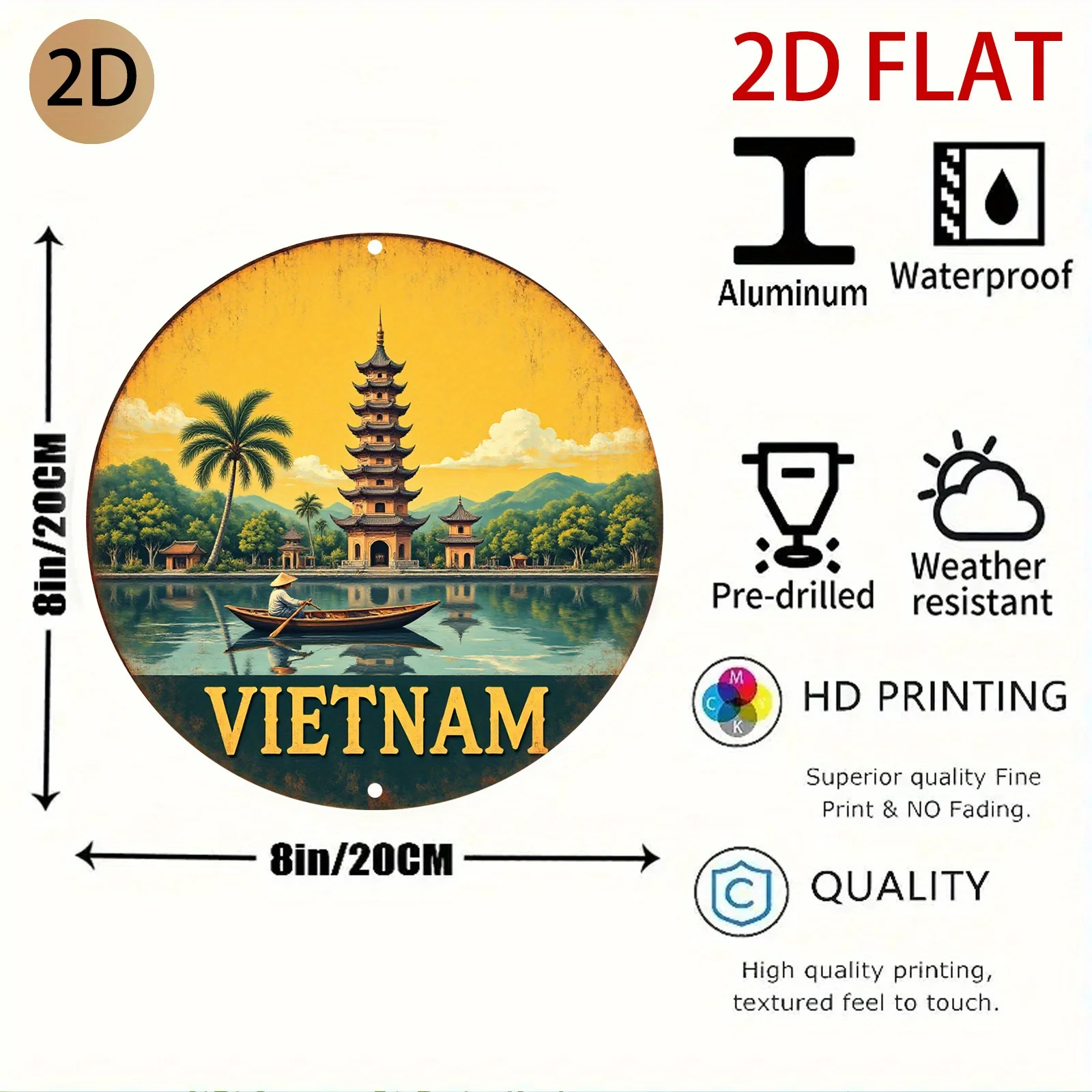 2D Flache Vintage Vietnam-Land – Home Decor Vietnam Bewertung und Preis