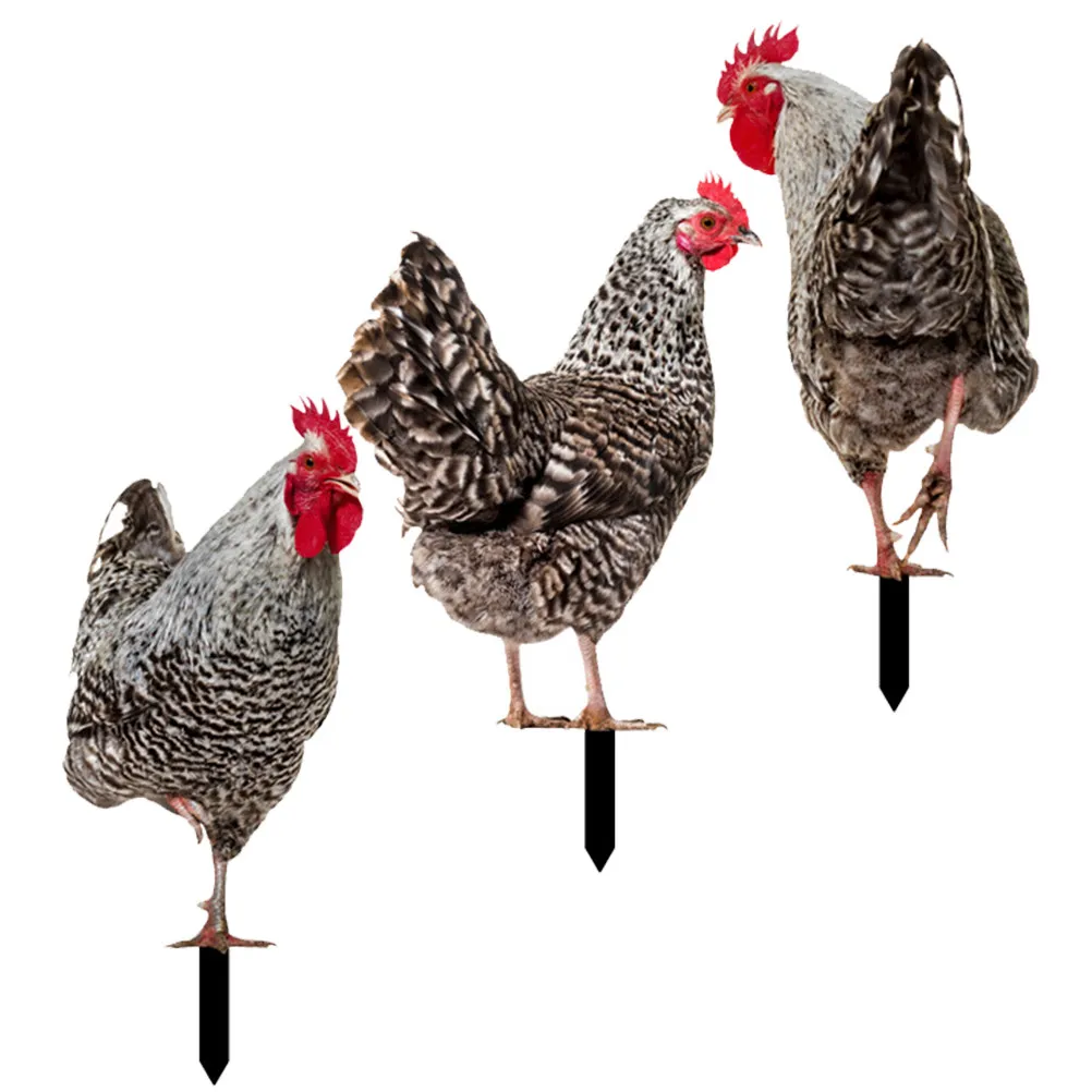 

3Pcs Yard Chicken Stake Garden Insert Decorative Acrylic Lawn Ornament Outdoor Garden Accessory Lawn Chicken Insert