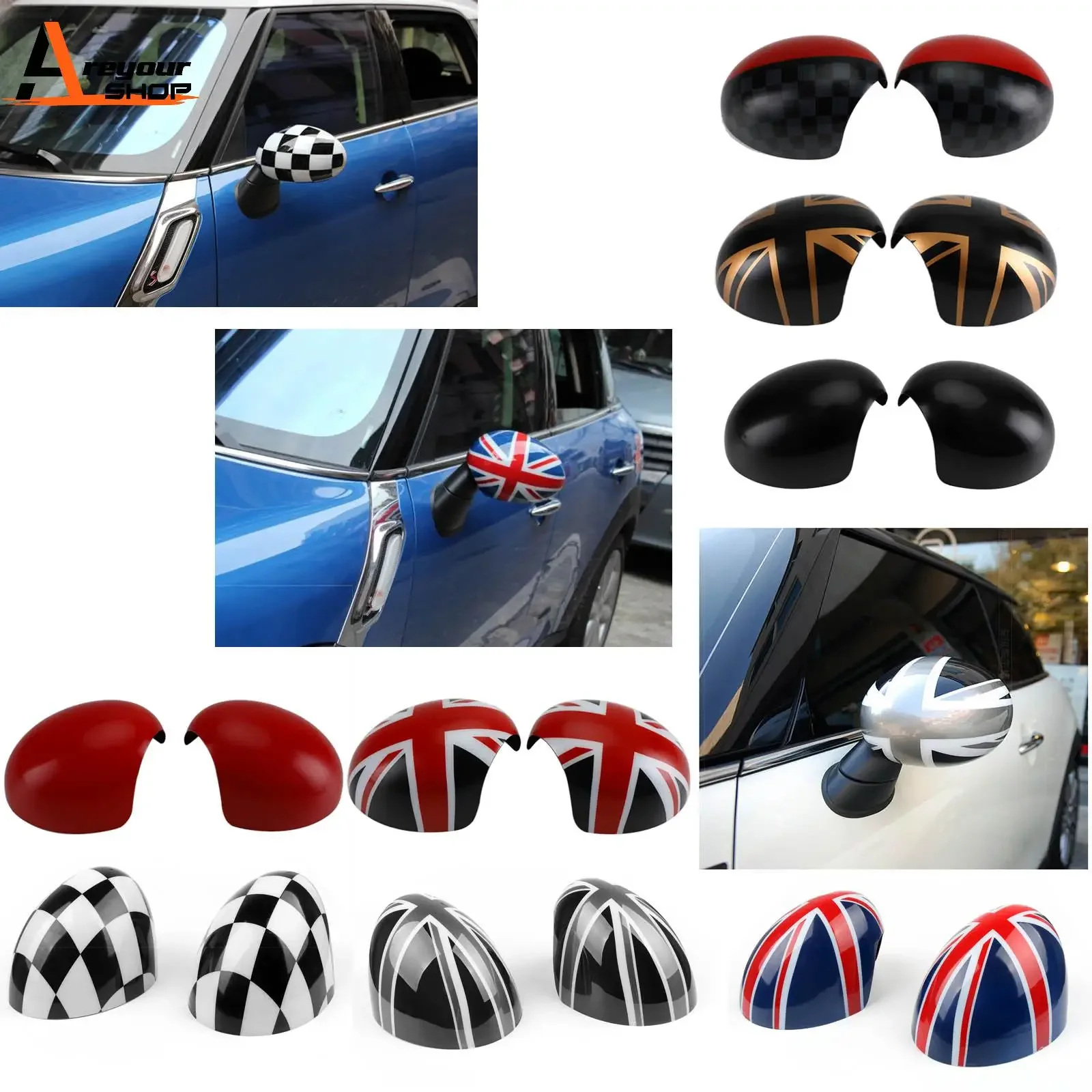 

X-T For MINI R56 Cooper R56 R55 R57 R58 R60 R61 Car Rearview Side Mirror Cover Cap Electric Power Auto Folding Outside Parts