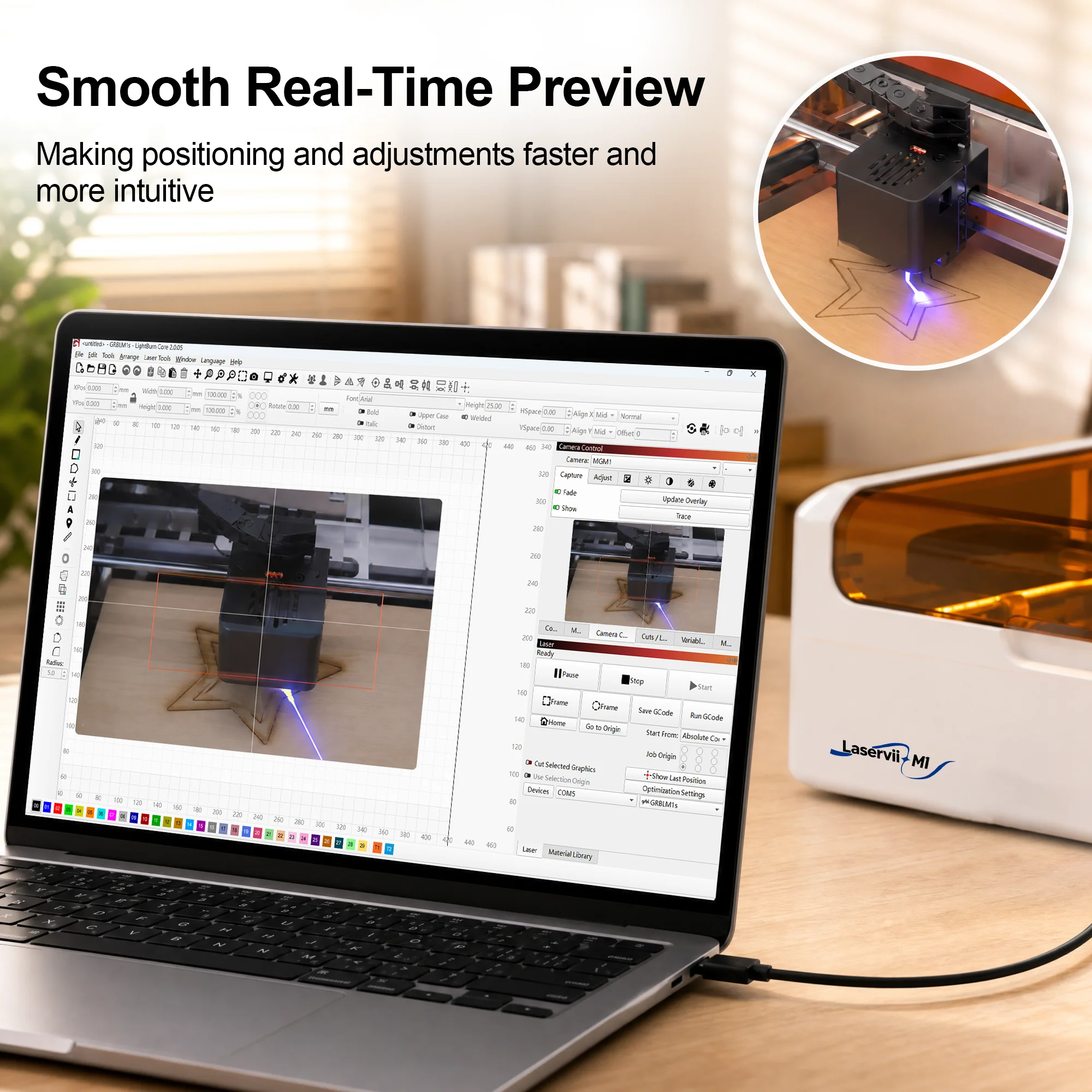 Laservii Camera Kit for M1s Laser Engraver, Visual Positioning System, 1920x1018 HD Real-Time Preview for Precise Alignment