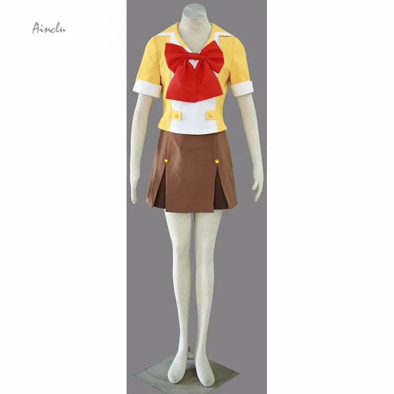 Ainclu Free Shipping Top Selling Macross Frontier Anime Mihoshi Academy Ranka Lee Uniform Halloween Cosplay Brand Costumes