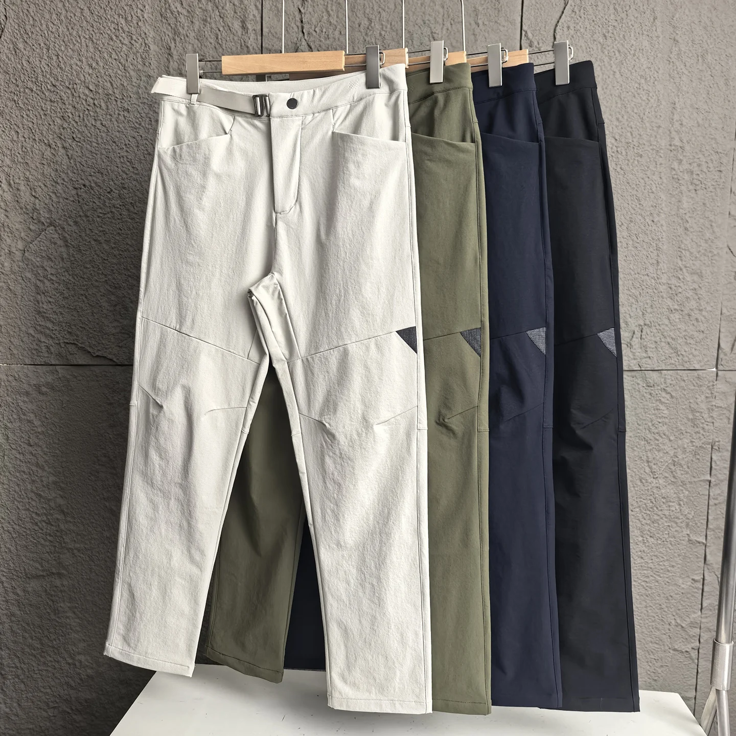Men's Outdoor Climbing Hiking Thin Wear-Resistant Waterproof Quick-Drying Casual Pants All-Terrain Soft  Pants