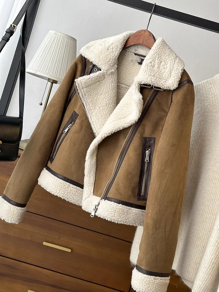 

Тепло, одинарное дерево 5999, плюс воротник Haome, мех ягненка, внутренний тюнет, женская верхняя одежда, модное зимнее пальто