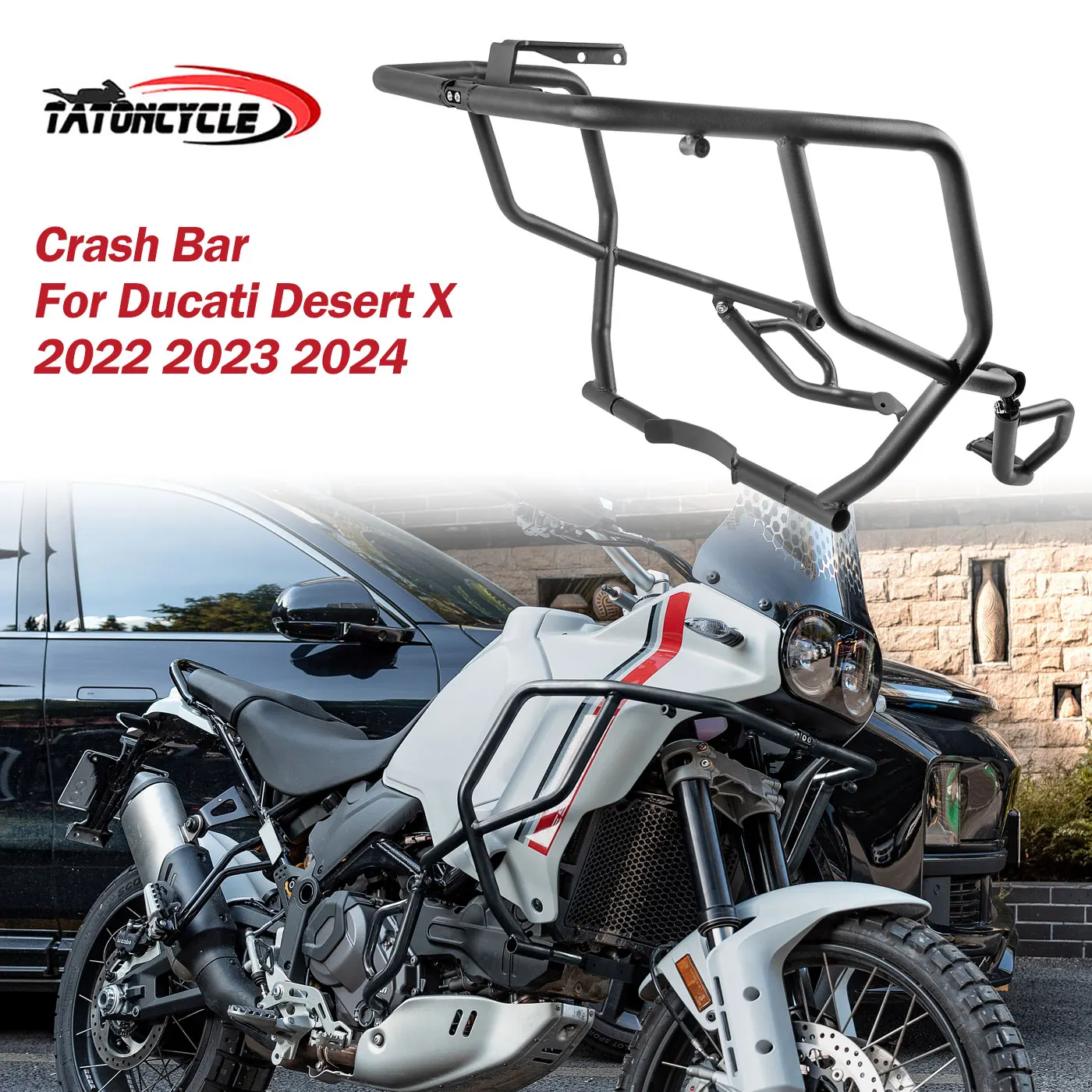 

Motorcycle Upper Lower Crash Bar For Ducati DesertX 2022-2024 Frame Engine Guard Bumper Falling Protector Compatiblecrash Parts