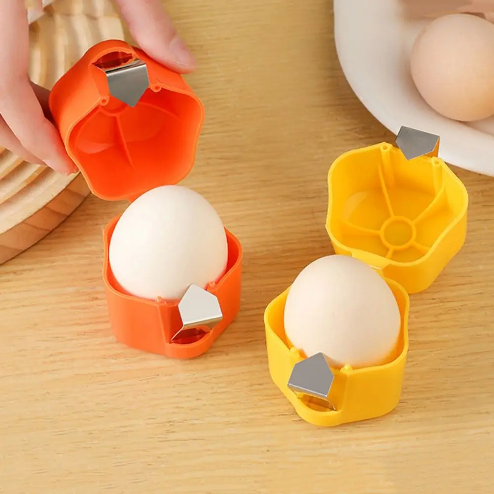 Plum Blossom Shape Eggshell Opener Professional Cylindrical Egg Shell Separator Effortless Egg-shaped Groove Egg Breaker Kitchen