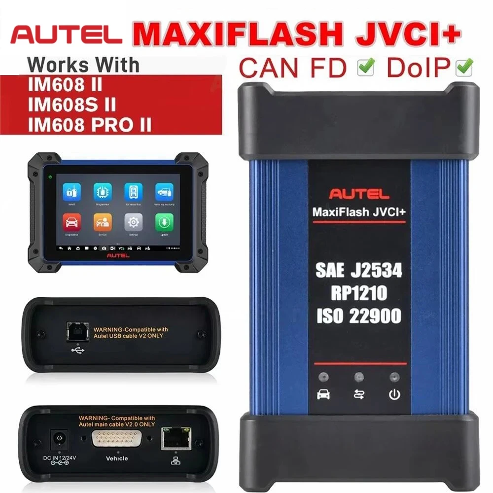 2025 Autel MaxiFlash JVCI+ J2534 RP1210 ISO 22900 ECU Programming Device works with IM608 / IM608Pro / IM608Pro II IM508