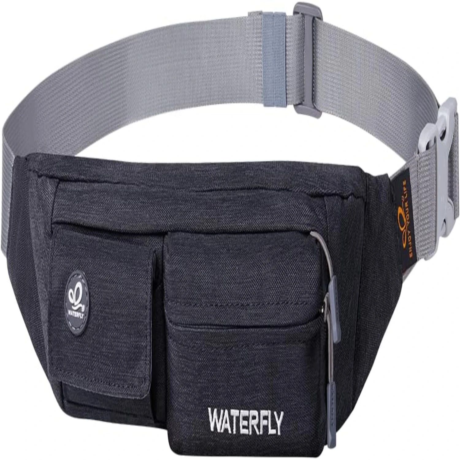 

Stylish Water Resistant Fanny Pack for Women Men with 4 Pockets, Slim Waist Pouch for Running, Travelling, Hiking - Lightweight