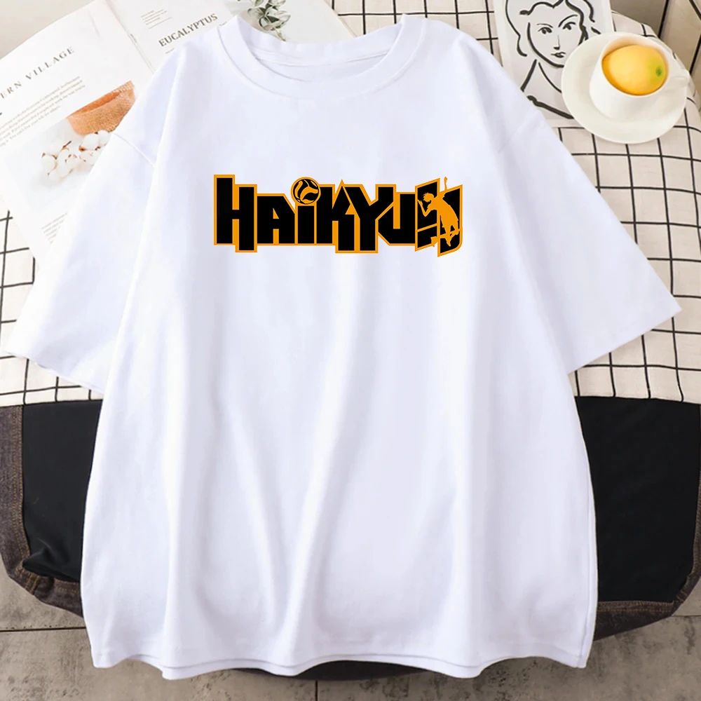 2024 Anime Haikyuu Manga Printed Men\'s New Short sleeved Hip Hop 100% Cotton Round Neck T-shirt Men\'s Cute Clothing in Japan