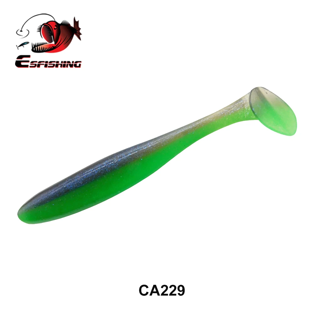 ESFISHING Angelköder ES Easy Shiner 100mm 6 Stück T-Tail Shad Plastikköder Pesca für Hecht Barsch Zander
