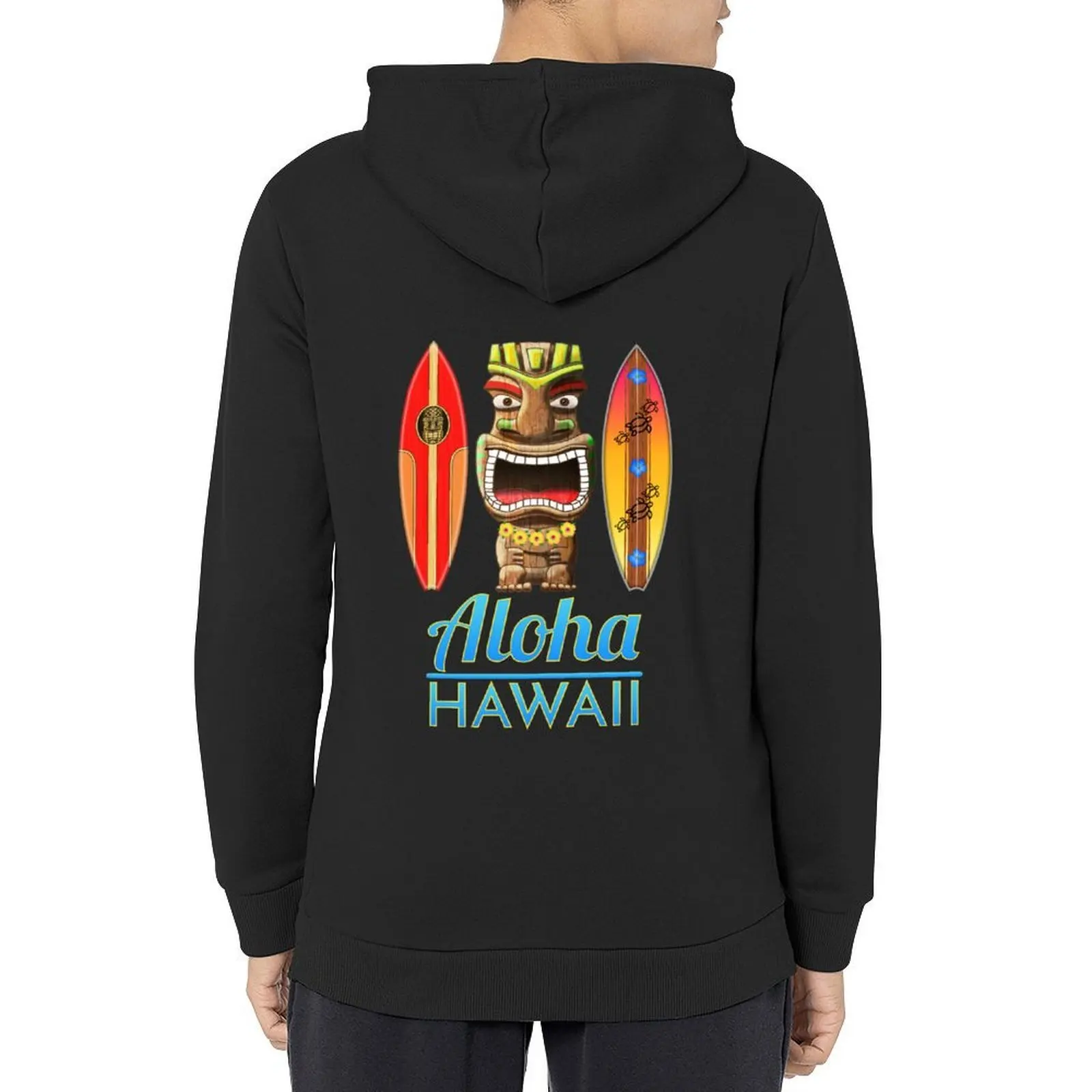 

Surfing Tiki Aloha Hawaii Hoodie male clothes men clothes men clothing anime clothing tracksuit men