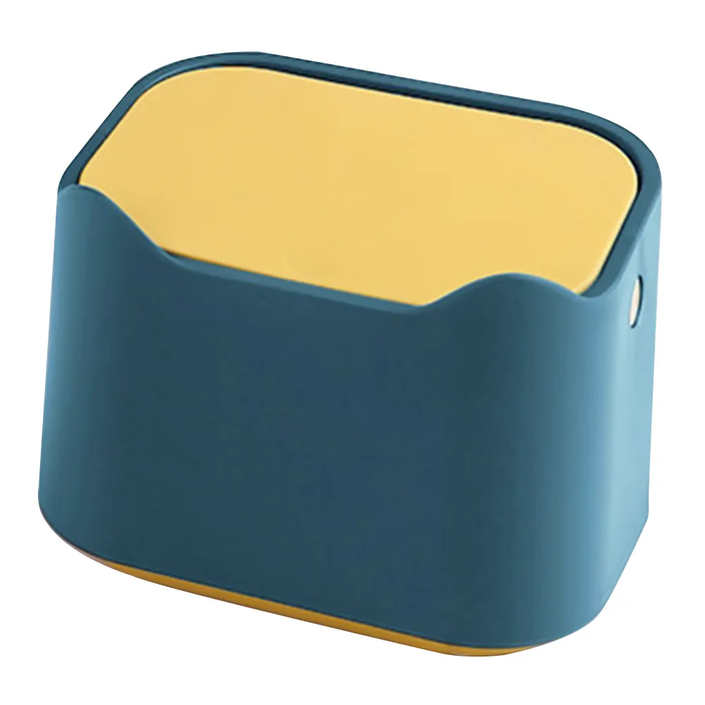 

Trash Can Flip Lid Desktop Garbage Bucket Small Waste Container Plastic Trash Holder Press Type Mini Tabletop Office Kitchen