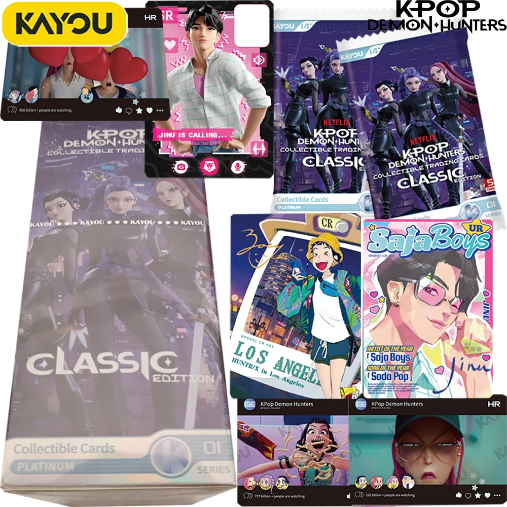 New Official Kayou KPop Demon Hunters Popular Movies Collection Card Cartoon Characters Cool Style Close Up Exquisite Cards Gift