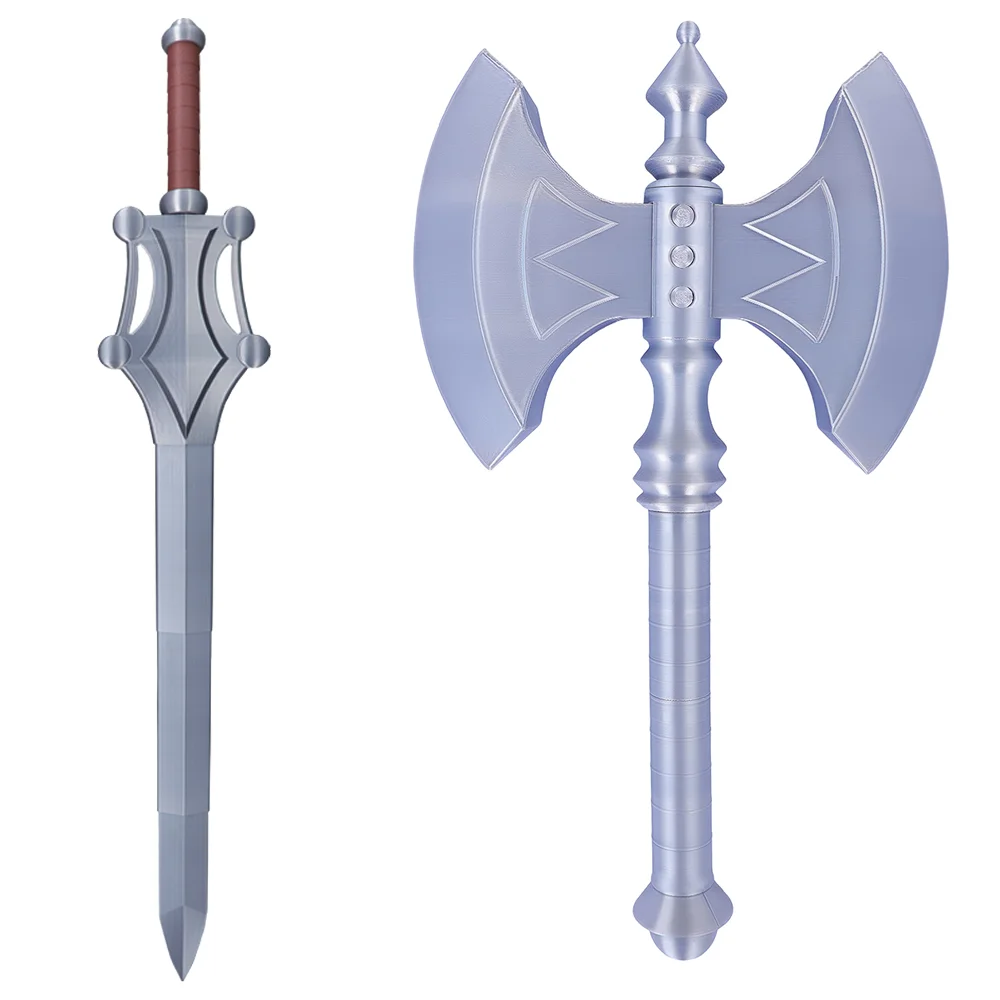 Réplica de Espada de Juguete He-Man: Hacha de Batalla y Espada de Poder, Arma de Caballero del Universo, Accesorio de Disfraz para Halloween y Carnaval