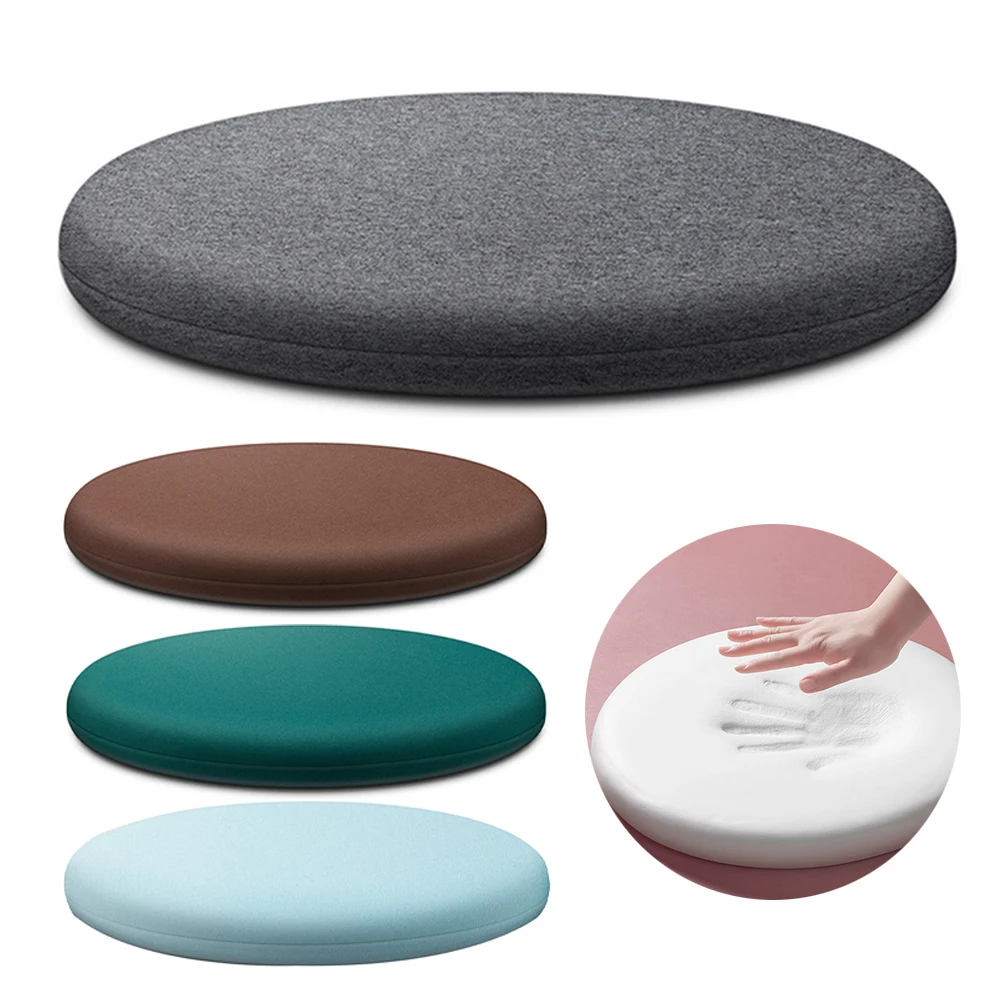 35cm Memory Foam Round Seat Cushion Thicken Chair Padding Anti-Slip Soft with Elastic Zipper Detachable Cushion Chair Pads