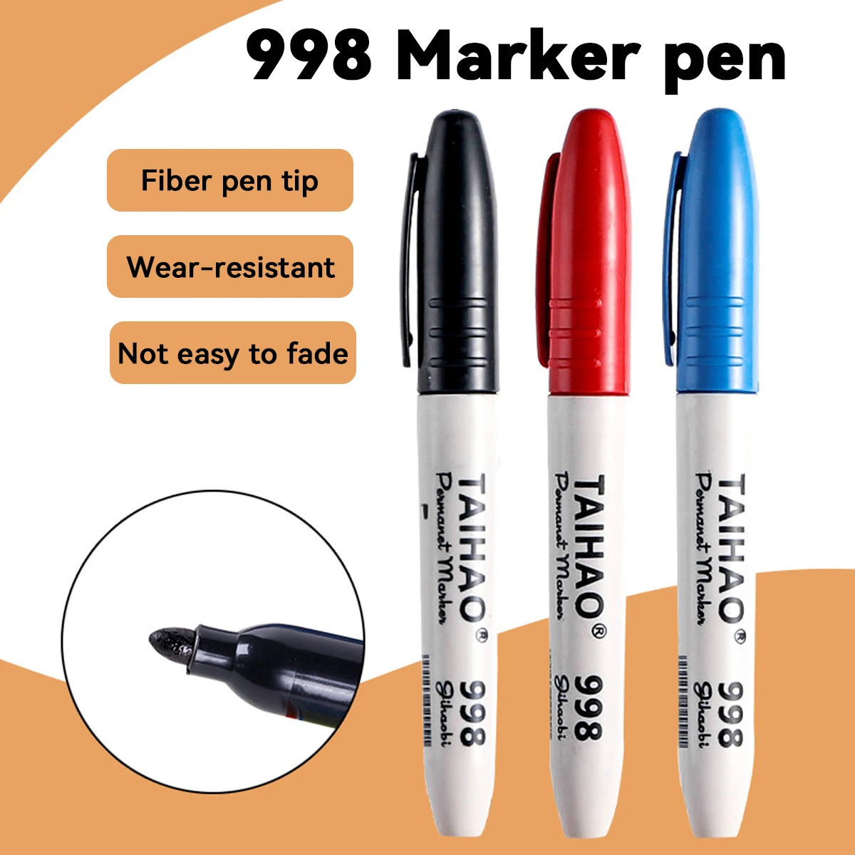 TAIHAO998 6/10pcs Oil-Based Marker Pens Set, Quick-Drying Waterproof Non-Fading, Back To School Essentials for Students & Office