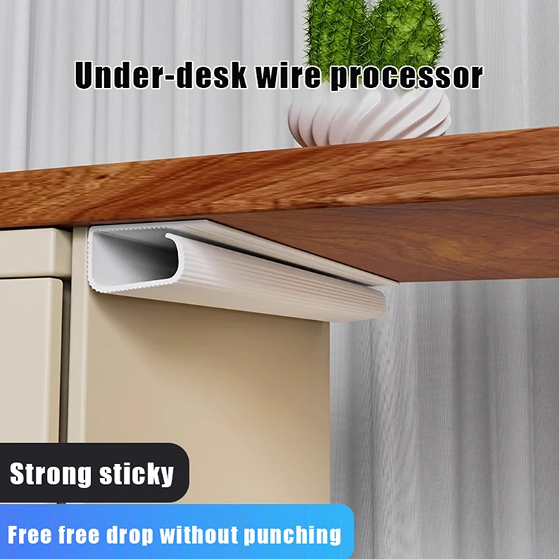 

Channel Desk Cable Organizer Cable Management Accessories White Cable Protecter No Drilling Under Desk Management Tray