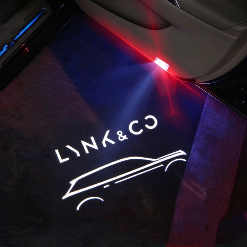 2PCS For Lynk&co Lynk&Co 01 02 03 05 09 900 Led Car Door Welcome Light Accessories 3D Projector Customize Ghost Shadow Lamp