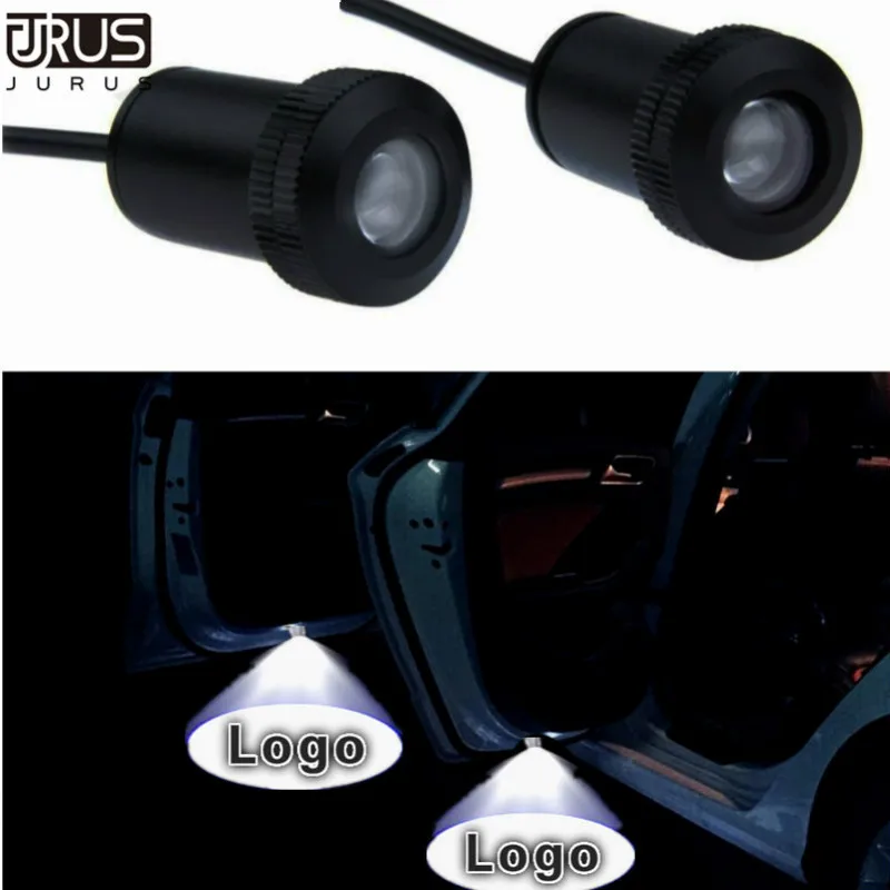 2PCs LED Car Door Welcome Light Courtesy Led Laser Projector Logo Ghost Shadow Light For Scania Logo Car Accessories Emblem Lamp