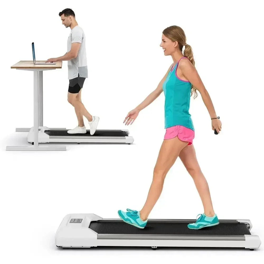 Portable Dual-Function Walking Pad and Under Desk Treadmill, 265 lbs Capacity, with Remote and LED Display