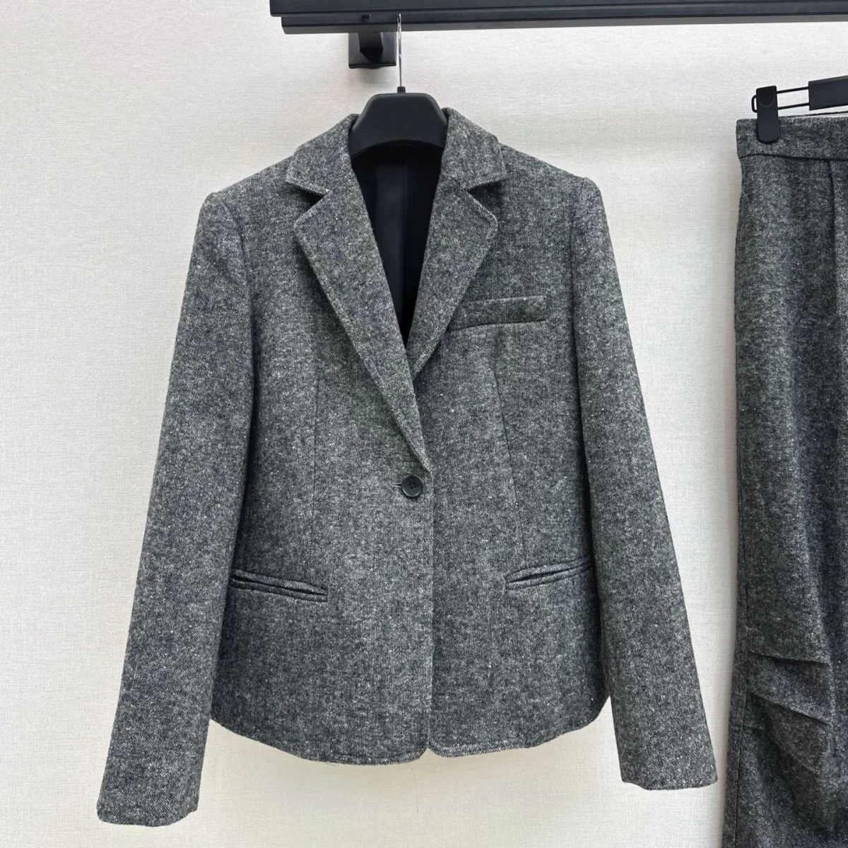 2026 high-quality women's linen gray mixed color floral short suit jacket26709226