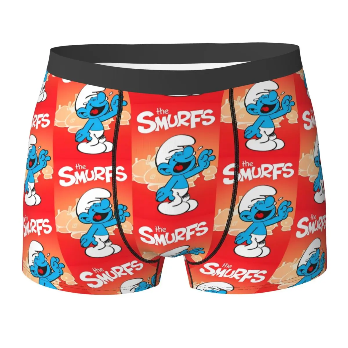 

Cartoon Smurfs Boxer Shorts 3D Pouch Underwear Quality Printed Boxer Brief Breathable Male Underpants Plus Size